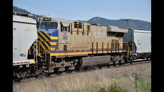 CP 8960 w/CN 3922 Leads a CPKC Grain Train in Chase BC