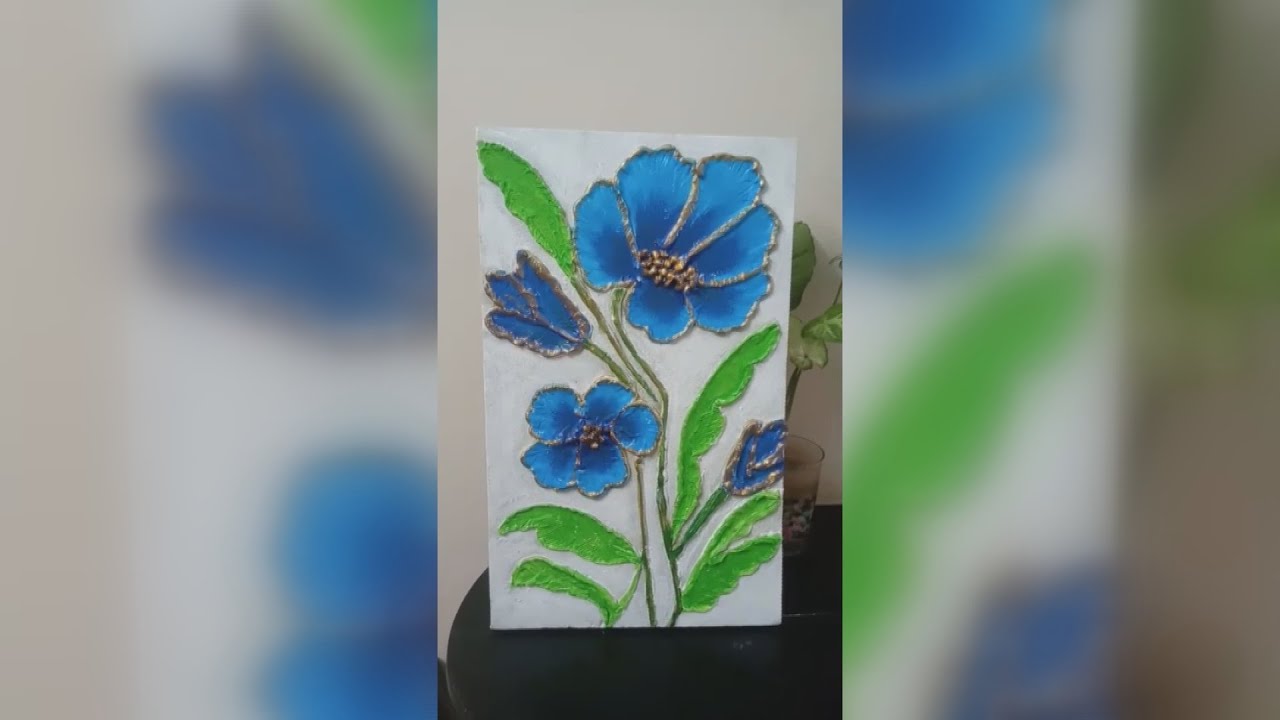 সহজে টেক্সচার পেইন্টিং আইডিয়া .. DIY Texture Art Tutorial Bangla |