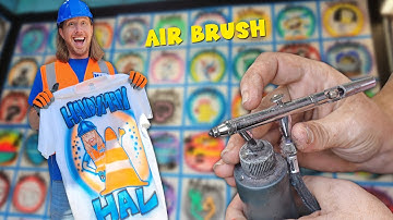 Handyman Hal gets Air Brush custom design shirt | Awesome Art for Kids