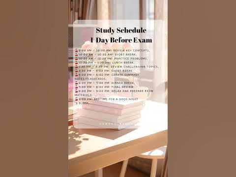 Study Schedule Before Exam #exam #exams #exampreparation #