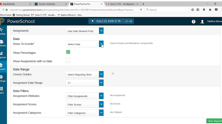 Running Progress Reports in PowerTeacher Pro