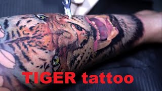 Тату тигр в цвете на руке | Tiger Tattoo Time Lapse 🐅 @SuvorovTattoo  ​