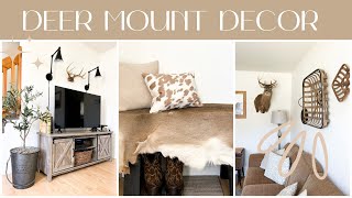 HOW TO DECORATE WITH DEER MOUNTS, HIDES, & ANTLERS | Quick ways to incorporate them in your decor