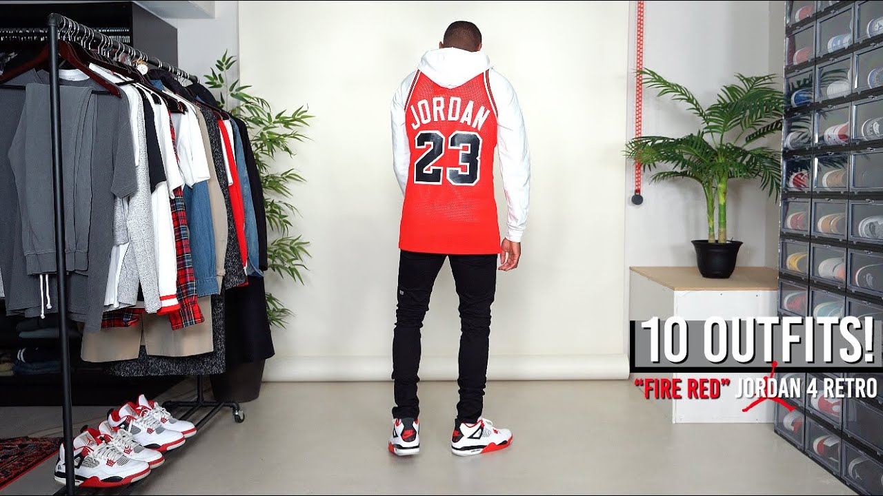 jordan 4 fire red outfit