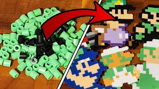 Luigi's Origins in Perler Bead Pixel Art | Timelapse Tribute to Mario's Brother!