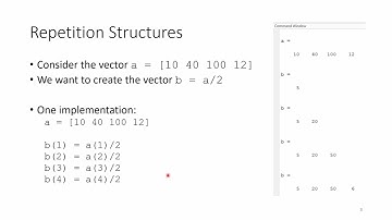 MATLAB Repetition Structures: Review (1/3)