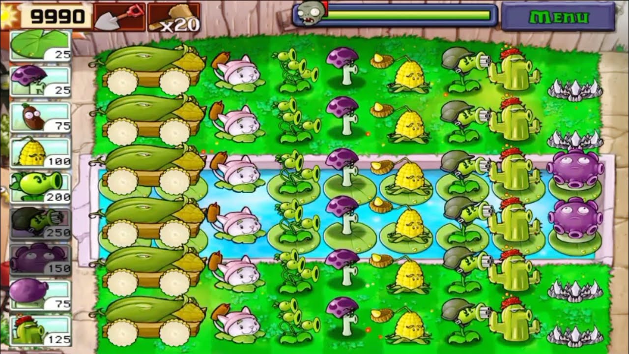 Plants vs Zombies Gameplay | Plants vs All Zombies | Survival Pool Full ...