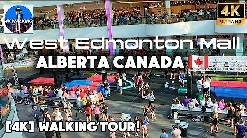[4k] Walking Tour inside West Edmonton Mall🇨🇦 with 800 Stores, Restaurants, 12 Attractions, 2 Hotels