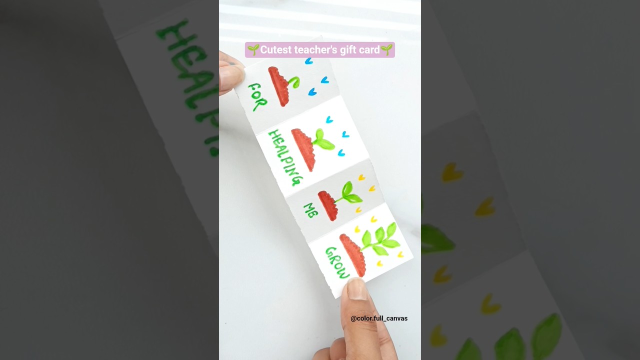 diy CUTE Teacher's appreciation week gift card🌱#diy#art#handmade#teacher#giftideas#craft#shorts#gift