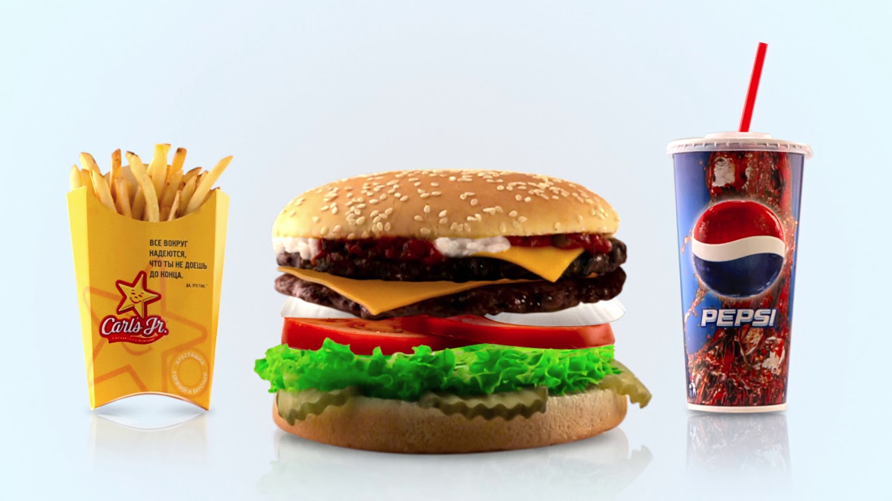 Carl's junior Burger + Cola