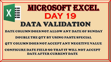 MICROSOFT EXCEL DAY 19|| DATA VALIDATION