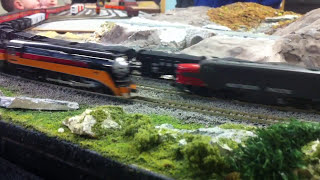 Model train layout N gauge module Big Boy Daylight
