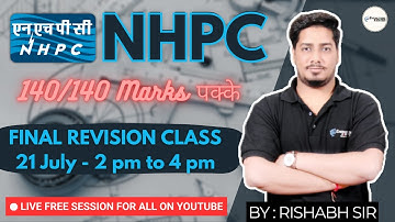 FINAL REVISION SESSION | NHPC JE | RISHABH SIR #nhpcje #wbpscje #sscje2023 #electrical