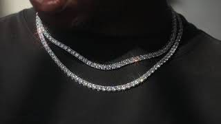 4mm Diamond Beads Chain White Gold