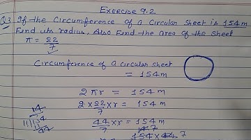 Class 7 - Exercise 9.2 - Q 3 | If the circumference of a circular sheet is 154 m find its radius
