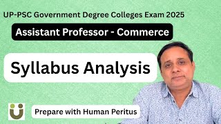 Syllabus Analysis for Assistant Professor Commerce exam 2025 - UPPSC GDC