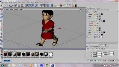 Walk animation in cinema 4d.