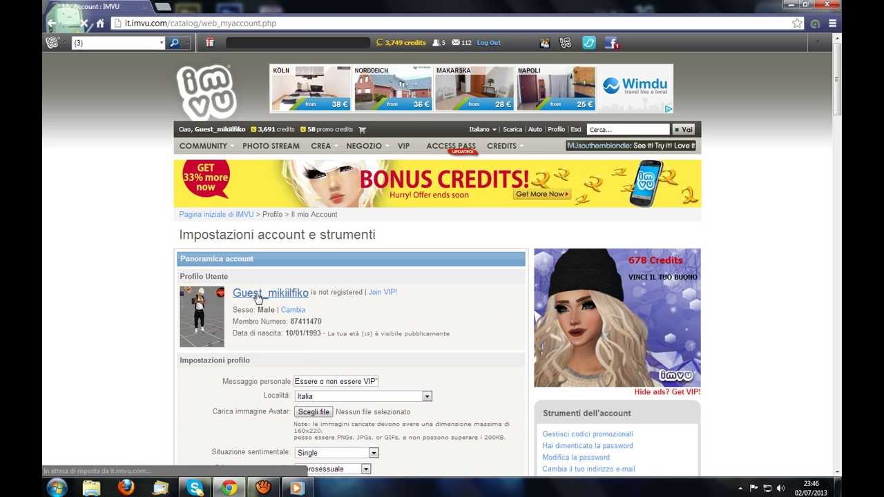 IMVU SUL CELLULARE SCARICARE