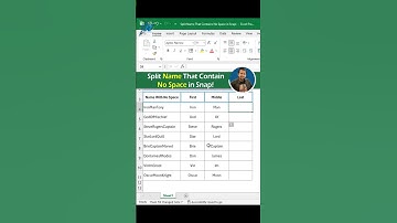 Excel Magic: Split Names with NO SPACES in Seconds | Excel Interview Questions | Excel Tips #shorts
