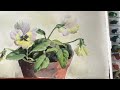 Easy water colour painting of Pansy flower
