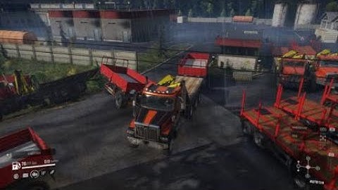 Updated all trucks with a trailer, flatbed and loading crane Snowrunner PS4