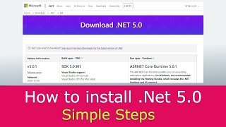 How to install dot net 5.0 (.net core, asp.net) on Windows ✅