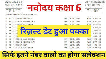 Navodaya Entrance Exam Result 2023/Navodaya Class 6th Entrance Result Date 2023/Jnv 6th Result date