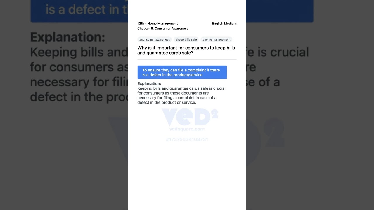 Consumer Awareness Keep Bills Safe Home Management 12th