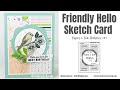 🔴 Friendly Hello Sketch Card