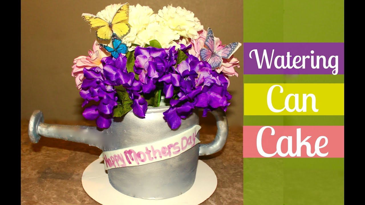 How to Make a Flower filled Watering Can Cake YouTube