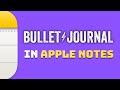 Digital bullet journal in apple notes