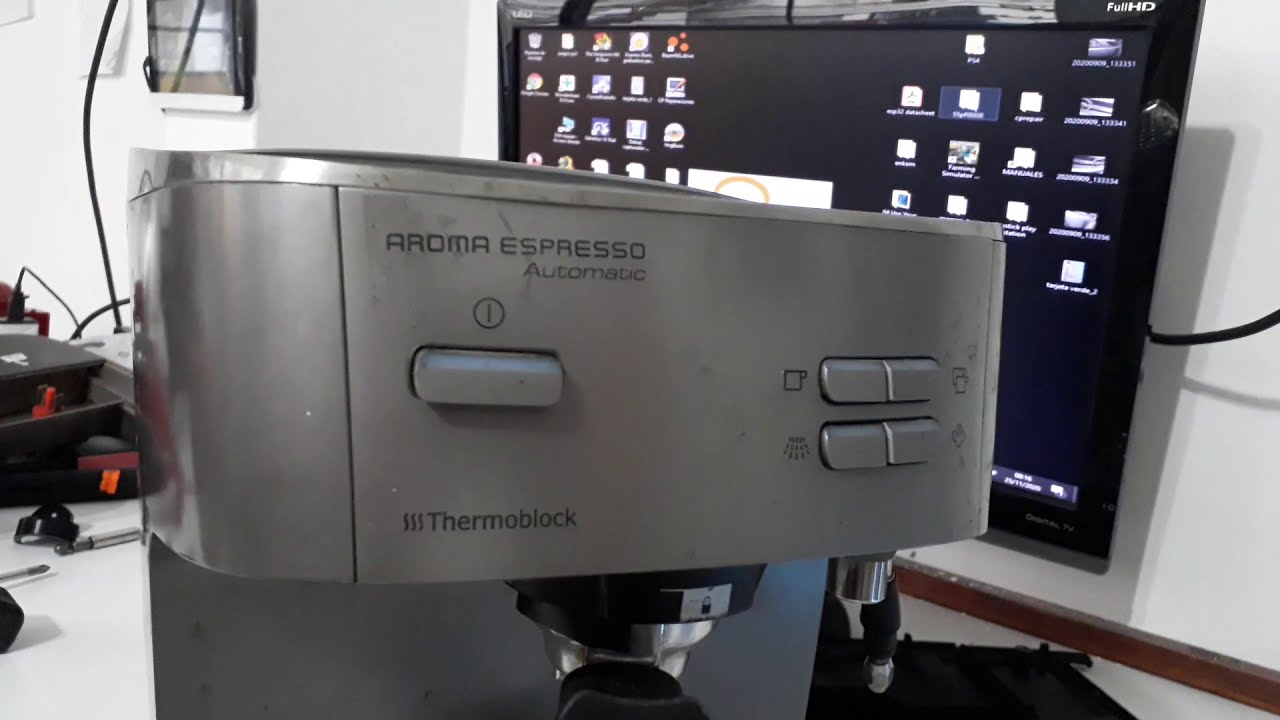 electrolux aroma espresso automatic falla, luces café corto largo titilan,  solución, sensor caudal. - YouTube