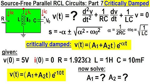 Electrical Engineering: Ch 9: 2nd Order Circuits (39 of 76) Source-Free Parallel RCL Circuit 7 of 8