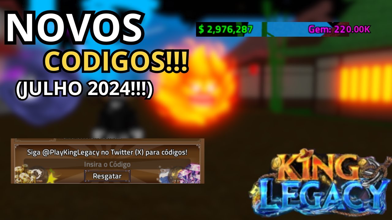 *NOVOS* TODOS OS CÓDIGOS DE JULHO NO KING LEGACY 2024!!! CÓDIGOS ROBLOX ...