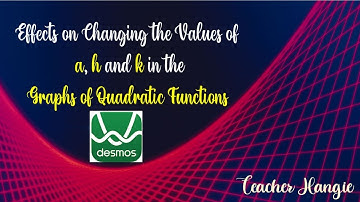 Effects on Changing the Values of a, h and k in the Graphs of Quadratic Functions using DESMOS