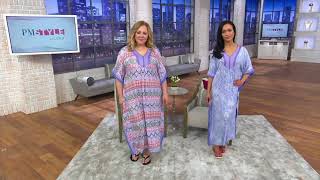 Ellen Tracy Jersey Knit V-Neck Long Caftan on QVC
