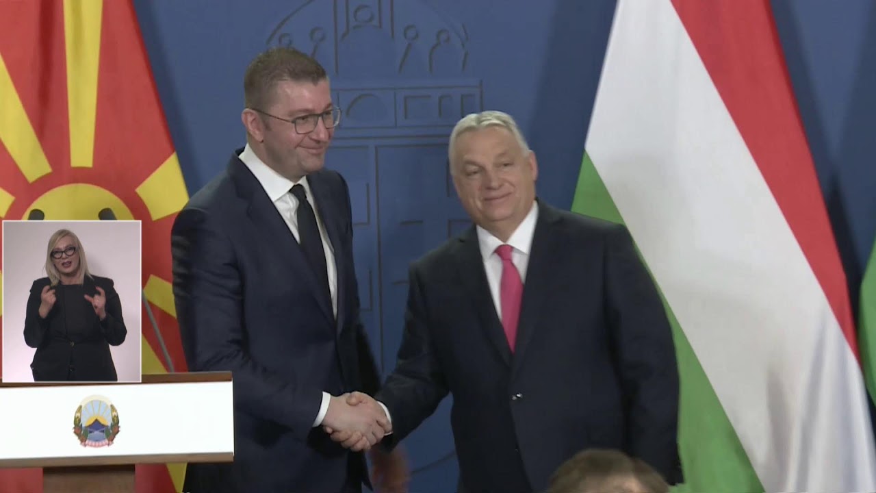 Прес-конференција на премиерот на македонската Влада Мицкоски и премиерот на унгарската Влада, Орбан