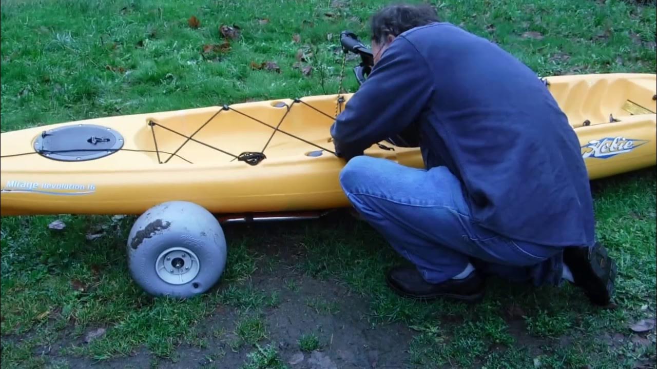 Hobie Kayak Scupper Cart Hack No Tipping Your Boat On Its Side YouTube