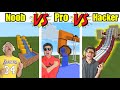 NOOB VS PRO VS HACKER CONSTRUINDO UM PARQUE AQUÁTICO NO MINECRAFT! Tipos de adolescentes !!