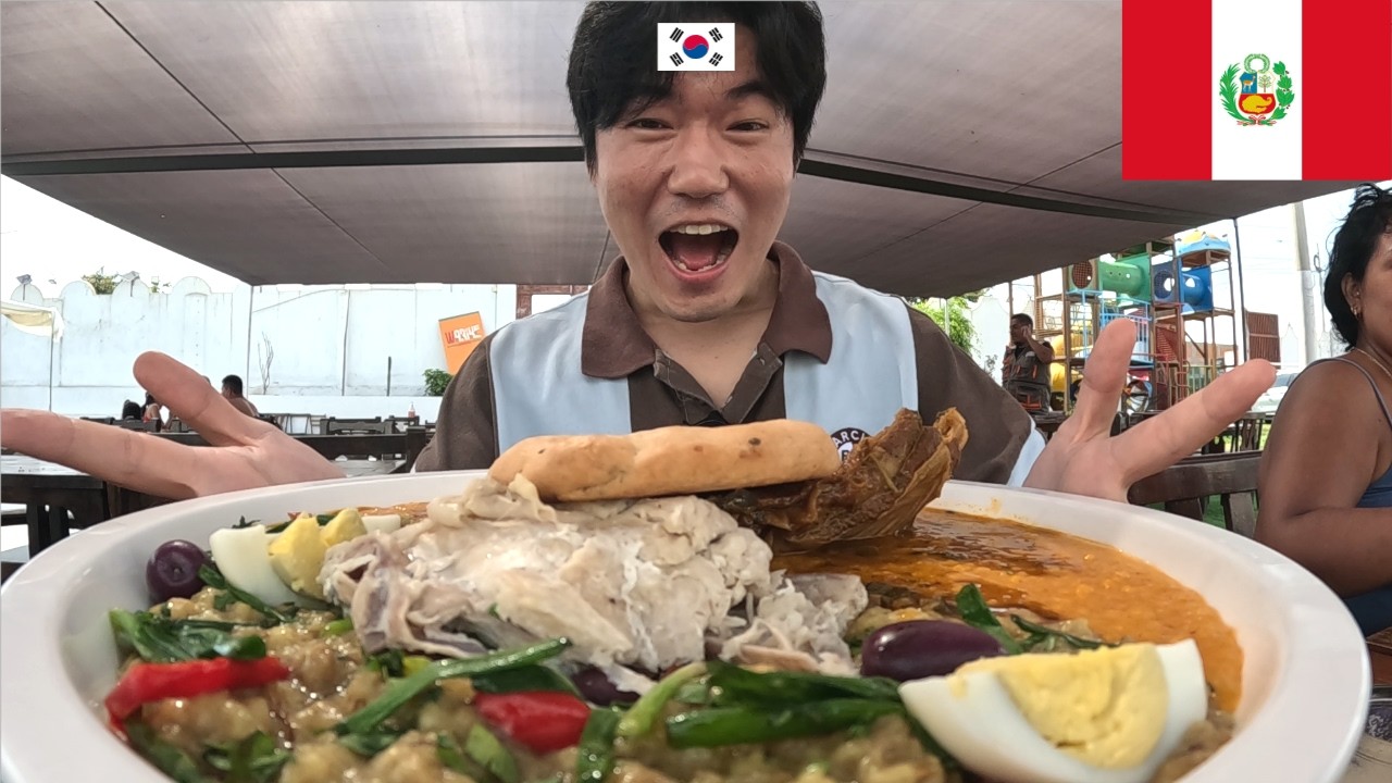 Un coreano probando SOPA TEÓLOGA en MOCHE por primera vez 😳🇵🇪