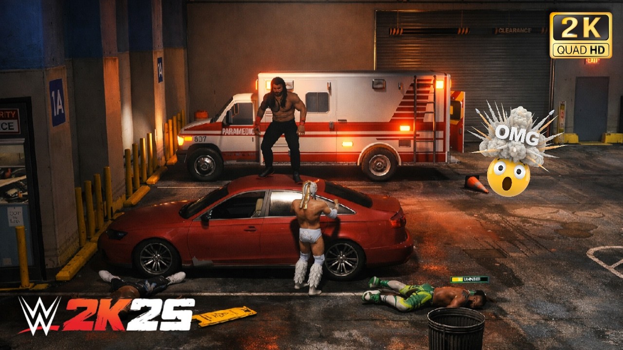 Cars, Concrete & Carnage 🩸 Brutal Parking Lot Fight | WWE 2K25 Gameplay