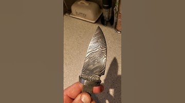 Instant coffee darkening etch. damascus #knifemaker #damascus #diy #knifemaking #awesome