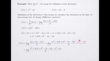 Using the Definition of the Derivative for a Quadratic Polynomial