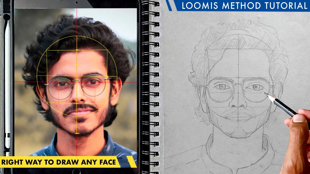 How to Draw a Face Correctly / Andrew loomis  face proportion technique / hindi tutorial