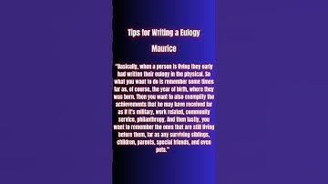 Thumbnail of Tips for Writing a Eulogy