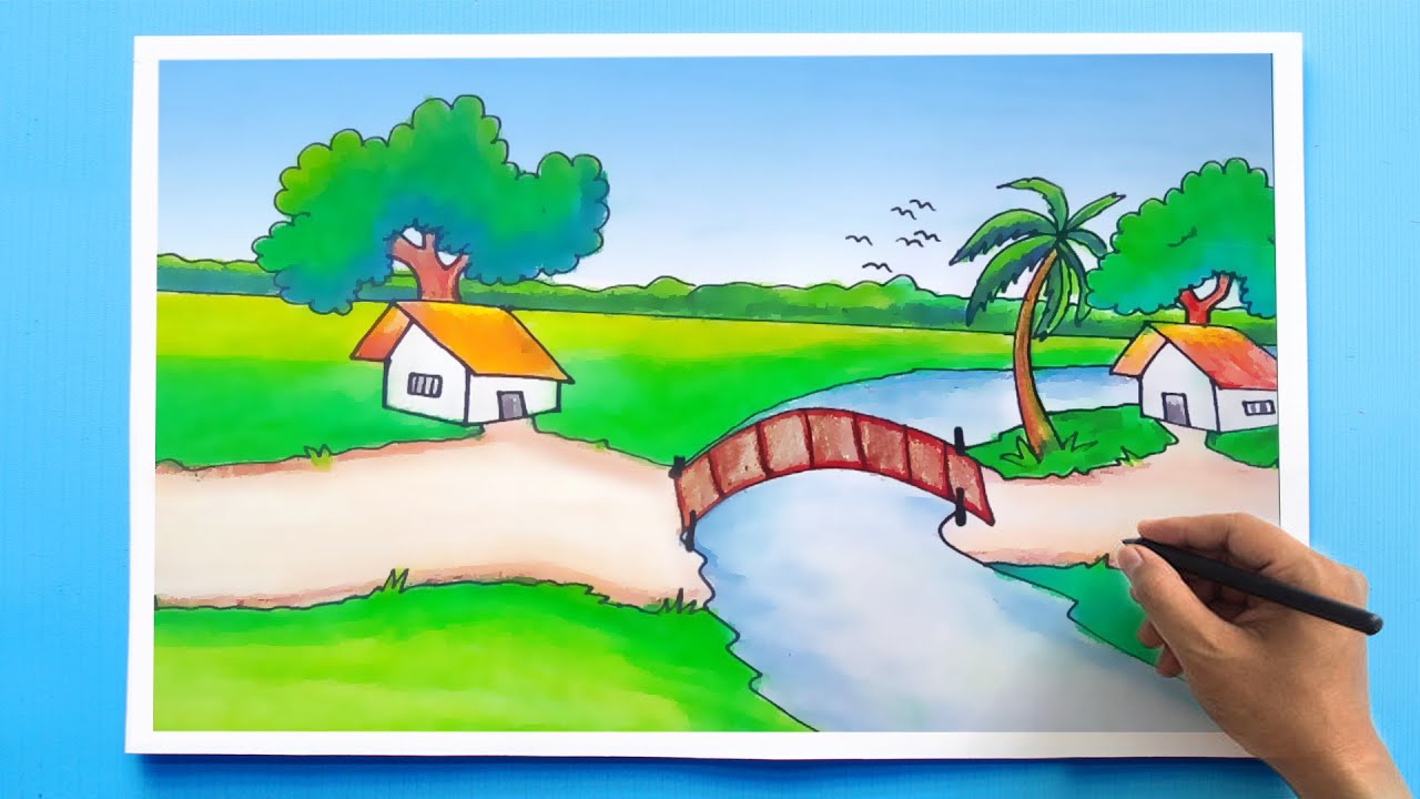 Earn To Draw Landscape Drawing For Kids