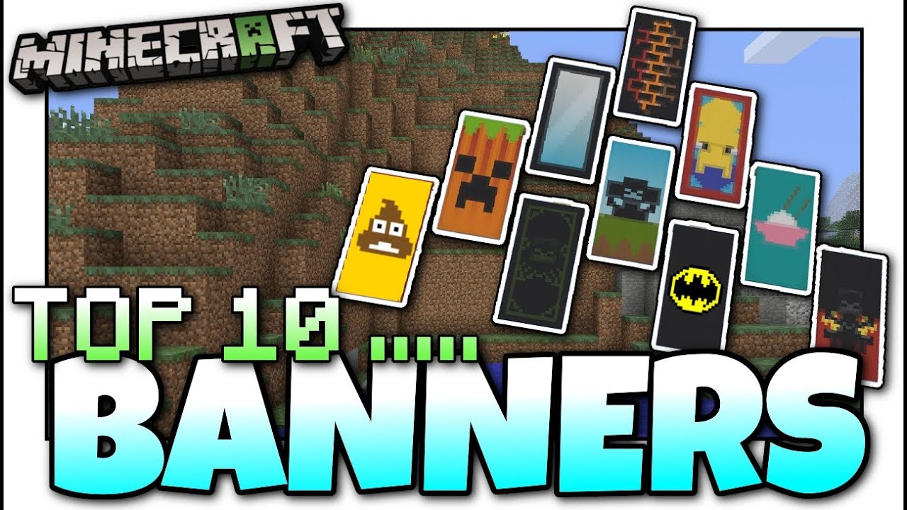 Minecraft Top 10 Cool Banner Designs Tutorial Easy Youtube