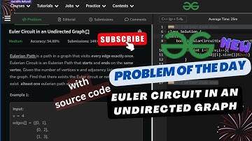 #day26  | Euler Circuit in an Undirected Graph | gfg potd | Edutech Barsha | Problem of the Day