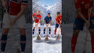 The winter moment: Ronaldo, Messi, and Haaland #ronaldo #cosplay