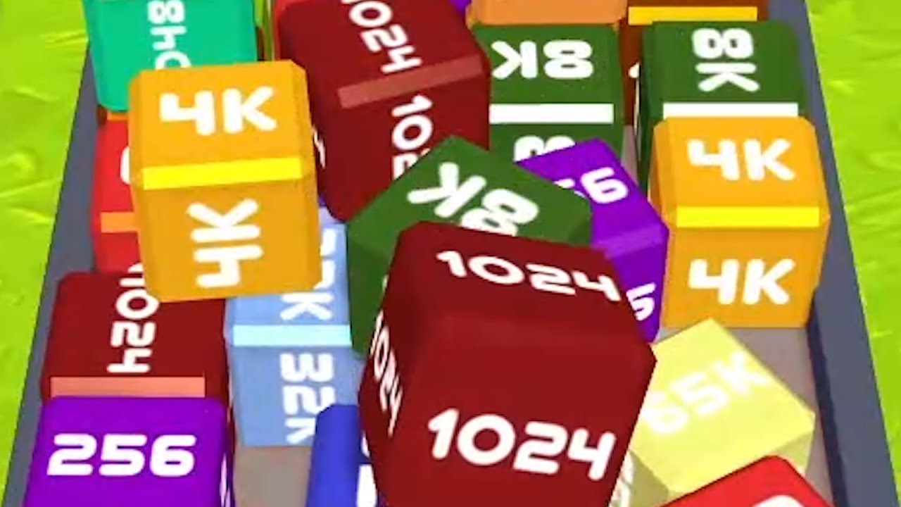 Merge Cube 2048 3D - ASMR Gameplay (Cubes Math, Level Up NumberBlocks ...